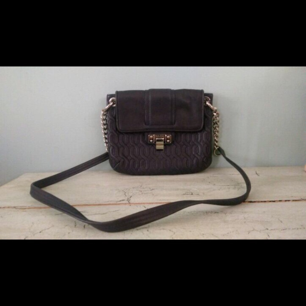 bimba & lola navy quilted leather bag